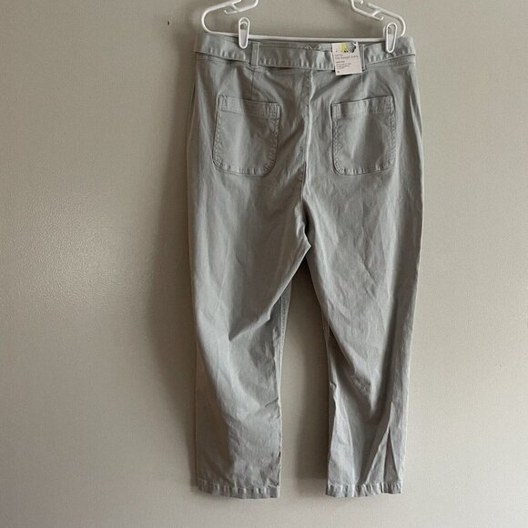 LC Lauren Conrad Wmn 18 Gray Twill Belted High-Rise Slim Straight Ankle Pant NWT - Picture 5 of 11